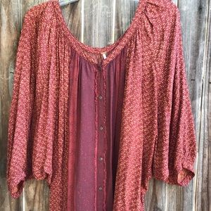 Free People Wide Sleeve Top